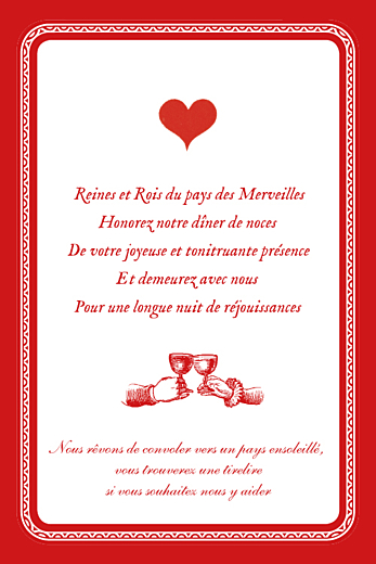 Carton d'invitation mariage Au pays des merveilles rouge - Page 2 Carton d'invitation mariage Au pays des merveilles rouge - Page 2