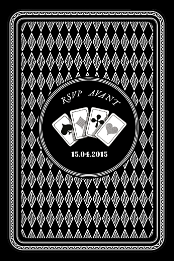 Carton réponse mariage Au pays des merveilles noir Carton réponse mariage Au pays des merveilles noir