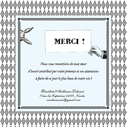 Carte de remerciement mariage Au pays des merveilles blanc - Page 2 Carte de remerciement mariage Au pays des merveilles blanc - Page 2