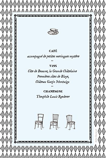 Menu de mariage Au pays des merveilles blanc Menu de mariage Au pays des merveilles blanc