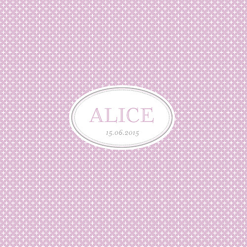 Faire-part de naissance Motif chic parme Faire-part de naissance Motif chic parme