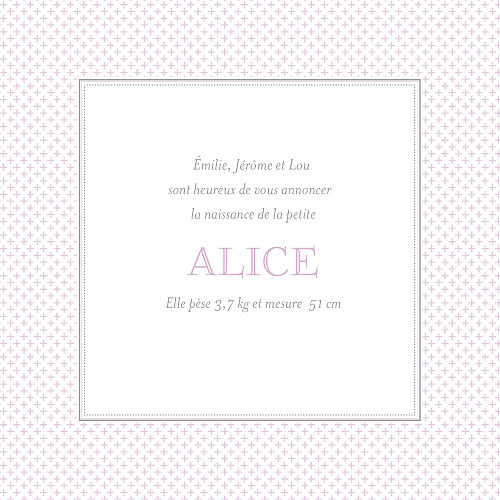 Faire-part de naissance Motif chic parme - Page 3 Faire-part de naissance Motif chic parme - Page 3
