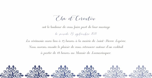 Faire-part de mariage Grâce blanc bleu - Page 3 Faire-part de mariage Grâce blanc bleu - Page 3
