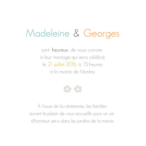 Faire-part de mariage Oslo blanc gris Faire-part de mariage Oslo blanc gris