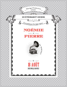 Faire-part de mariage Festival 4 pages gris Faire-part de mariage Festival 4 pages gris