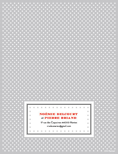 Faire-part de mariage Festival 4 pages gris Faire-part de mariage Festival 4 pages gris