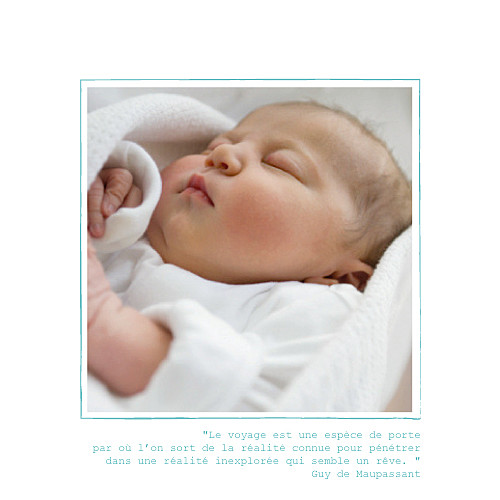 Faire-part de naissance Bilingue italie photo turquoise Faire-part de naissance Bilingue italie photo turquoise