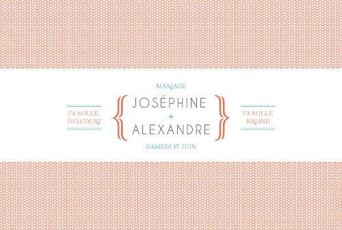 Faire-part de mariage Accolades corail Faire-part de mariage Accolades corail