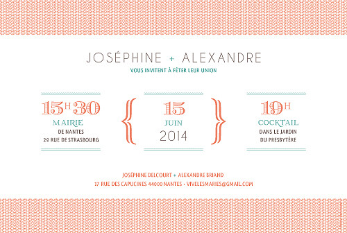 Faire-part de mariage Accolades corail - Page 2 Faire-part de mariage Accolades corail - Page 2