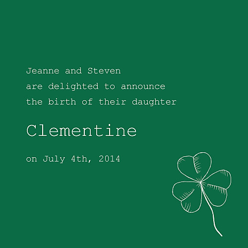 Faire-part de naissance Bilingue irlande photo vert - Page 3 Faire-part de naissance Bilingue irlande photo vert - Page 3