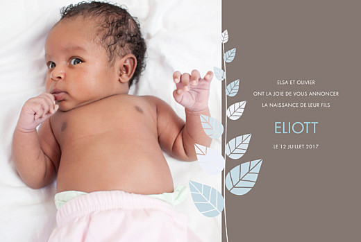 Faire-part de naissance Elégance 4 pages bleu Faire-part de naissance Elégance 4 pages bleu