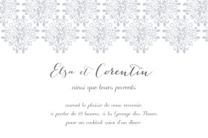 Carton d'invitation mariage Grâce gris Carton d'invitation mariage Grâce gris