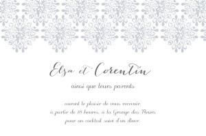 Carton d'invitation mariage Grâce gris Carton d'invitation mariage Grâce gris