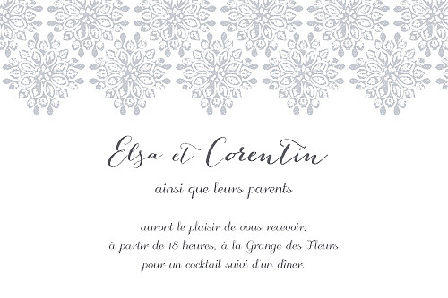Carton d'invitation mariage Grâce gris Carton d'invitation mariage Grâce gris