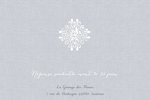 Carton d'invitation mariage Grâce gris Carton d'invitation mariage Grâce gris