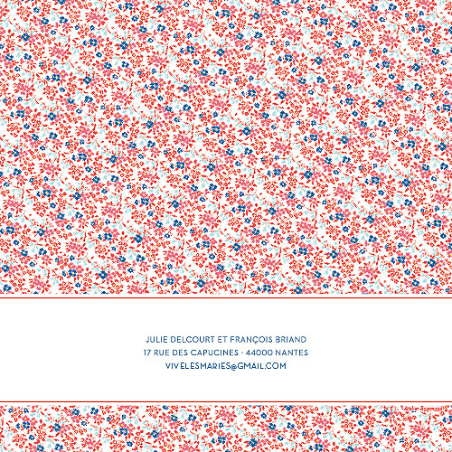 Faire-part de mariage Simplement liberty rouge Faire-part de mariage Simplement liberty rouge