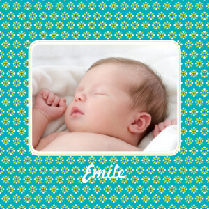 Faire-part de naissance Pop 2 photos bleu Faire-part de naissance Pop 2 photos bleu