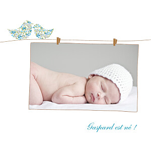 Faire-part de naissance Poétique photo bleu Faire-part de naissance Poétique photo bleu