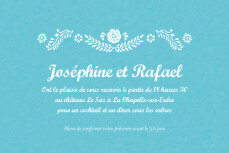Carton d'invitation mariage Papel Picado turquoise Carton d'invitation mariage Papel Picado turquoise