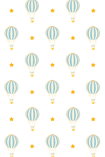 Carte de remerciement Petite montgolfière bleu jaune - Page 1