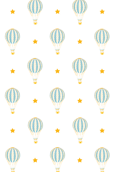 Carte de remerciement Petite montgolfière bleu jaune finition Carte de remerciement Petite montgolfière bleu jaune finition