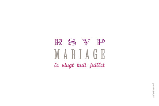 Carton réponse mariage Le plus beau jour blanc Carton réponse mariage Le plus beau jour blanc