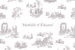 Carton d'invitation mariage Toile de jouy taupe Carton d'invitation mariage Toile de jouy taupe