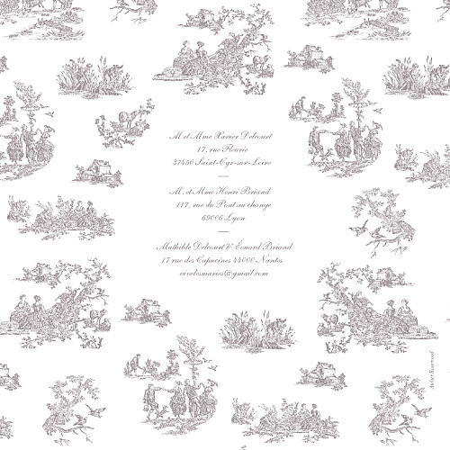 Faire-part de mariage Toile de jouy taupe - Page 4 Faire-part de mariage Toile de jouy taupe - Page 4