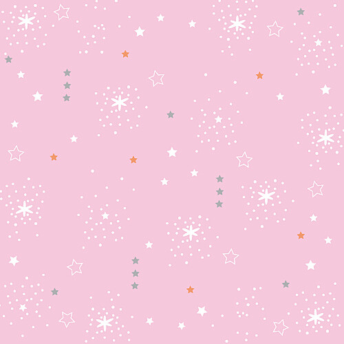 Carte de remerciement Petites étoiles rose - Page 1