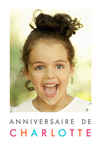 Carte d'anniversaire Justifié photo portrait blanc Carte d'anniversaire Justifié photo portrait blanc
