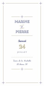 Menu de mariage Rétro bleu bronze Menu de mariage Rétro bleu bronze