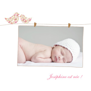 Faire-part de naissance Poétique 4 photos rose Faire-part de naissance Poétique 4 photos rose