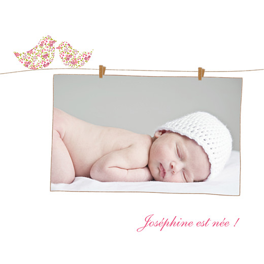 Faire-part de naissance Poétique 4 photos rose Faire-part de naissance Poétique 4 photos rose