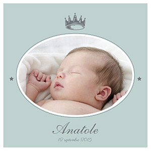Faire-part de naissance Couronne gris vert Faire-part de naissance Couronne gris vert