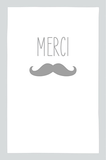 Carte de remerciement Moustache portrait photo gris Carte de remerciement Moustache portrait photo gris