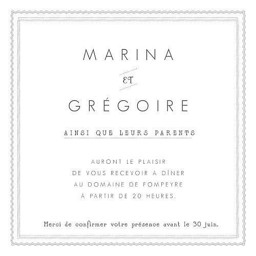 Carton d'invitation mariage Design carré blanc - Page 2