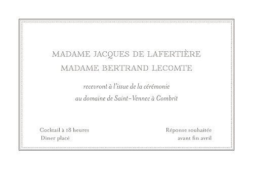 Carton d'invitation mariage Classique blanc - Page 2