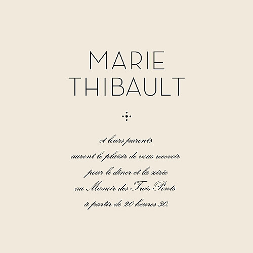 Carton d'invitation mariage Boudoir beige noir Carton d'invitation mariage Boudoir beige noir