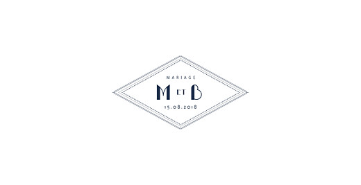 Faire-part de mariage Monogramme bleu marine Faire-part de mariage Monogramme bleu marine