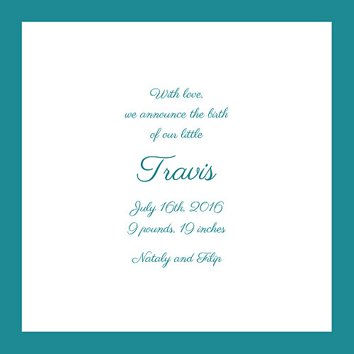 Faire-part de naissance Bilingue couronne turquoise Faire-part de naissance Bilingue couronne turquoise