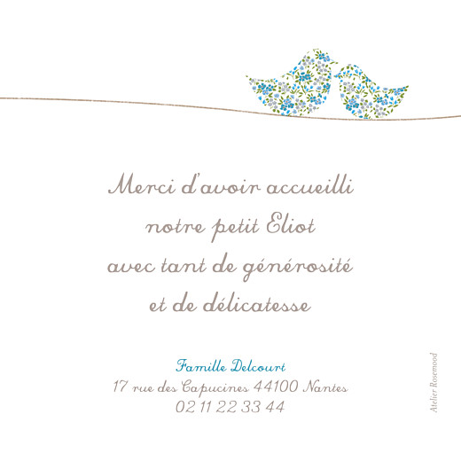 Carte de remerciement Merci poétique photo bleu - Page 2 Carte de remerciement Merci poétique photo bleu - Page 2
