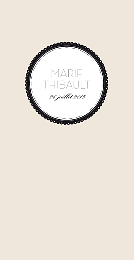 Menu de mariage Boudoir beige noir Menu de mariage Boudoir beige noir