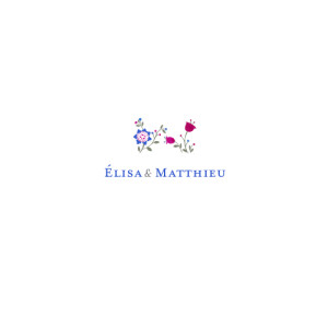 Faire-part de mariage Floraison bleu rose Faire-part de mariage Floraison bleu rose