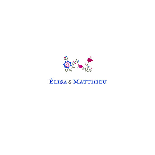 Faire-part de mariage Floraison bleu rose Faire-part de mariage Floraison bleu rose