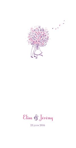 Menu de mariage Bouquet (4 pages) lilas Menu de mariage Bouquet (4 pages) lilas