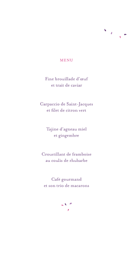 Menu de mariage Bouquet (4 pages) lilas - Page 3