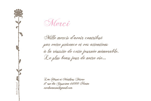 Carte de remerciement mariage Fleur de lotus rose taupe - Page 2 Carte de remerciement mariage Fleur de lotus rose taupe - Page 2