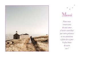 Carte de remerciement mariage Bouquet simple lila Carte de remerciement mariage Bouquet simple lila