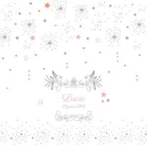 Faire-part de naissance Étoiles rose Faire-part de naissance Étoiles rose