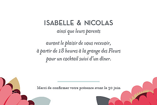 Carton d'invitation mariage Jardin bohème rouge - Page 1 Carton d'invitation mariage Jardin bohème rouge - Page 1